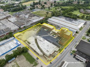 Aerial of industrial building for sale - 1441 S 15th St Louisville, KY
